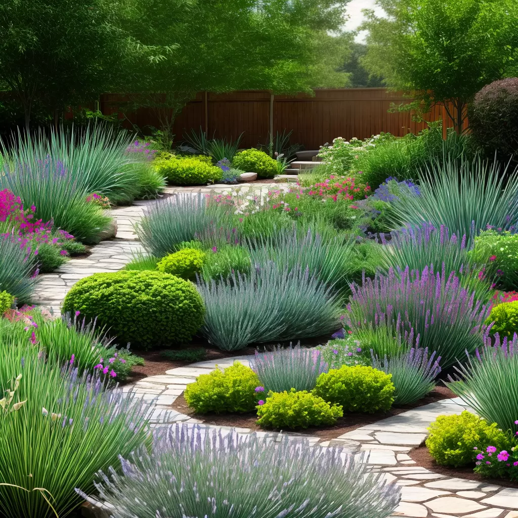 Fotos jardim baixa manutencao suculentas lavanda grama ornamental