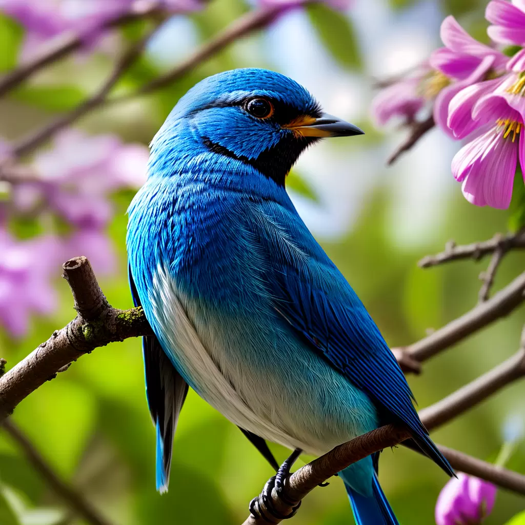 Fotos passaro azul flores folhas casa passarinho