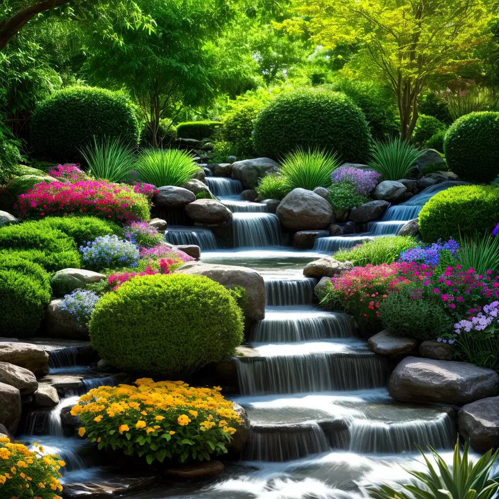 Fotos jardim flores coloridas agua natureza
