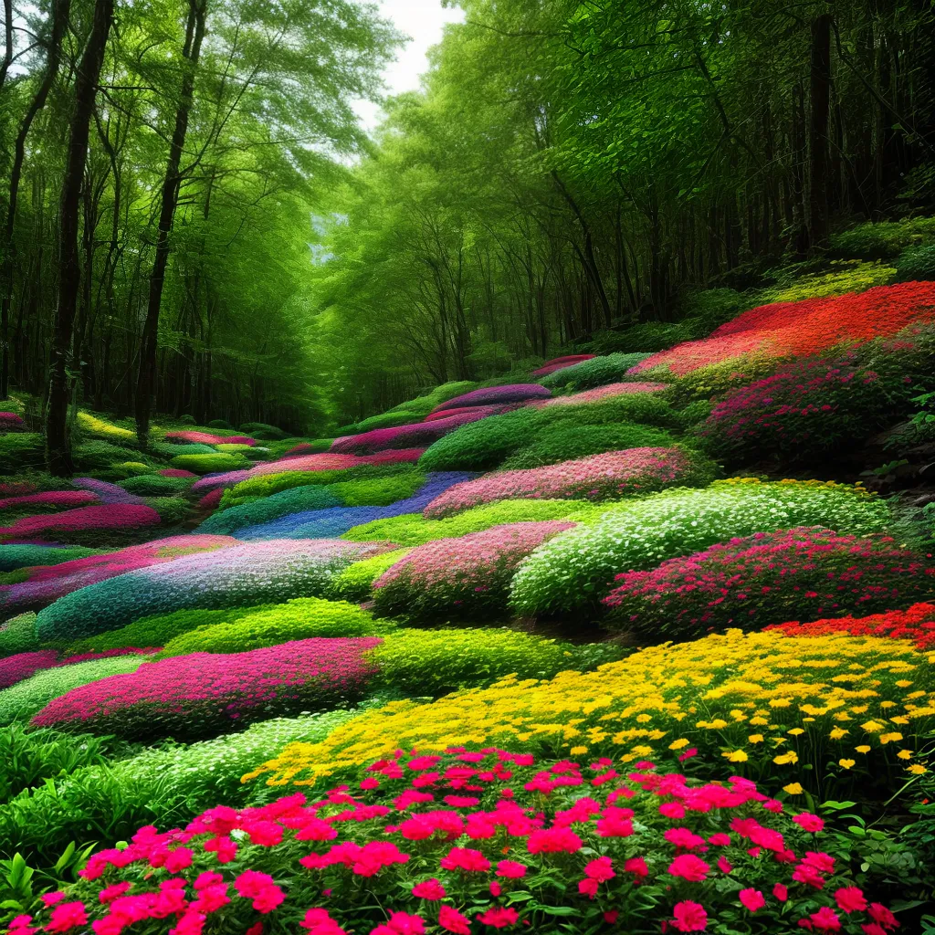 floresta verde flores coloridas clima floresta verde flores coloridas clima