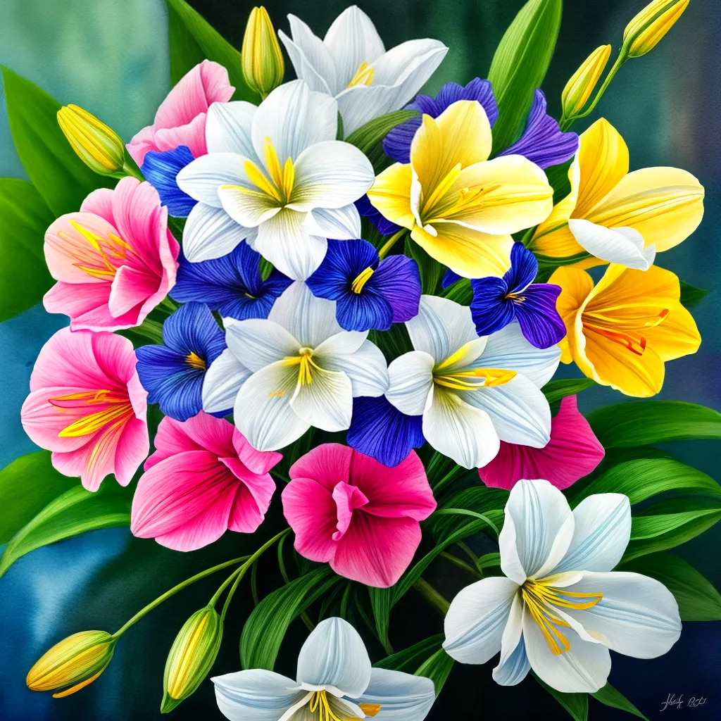 pintura aquarela buque simbolismo flores pintura aquarela buque simbolismo flores