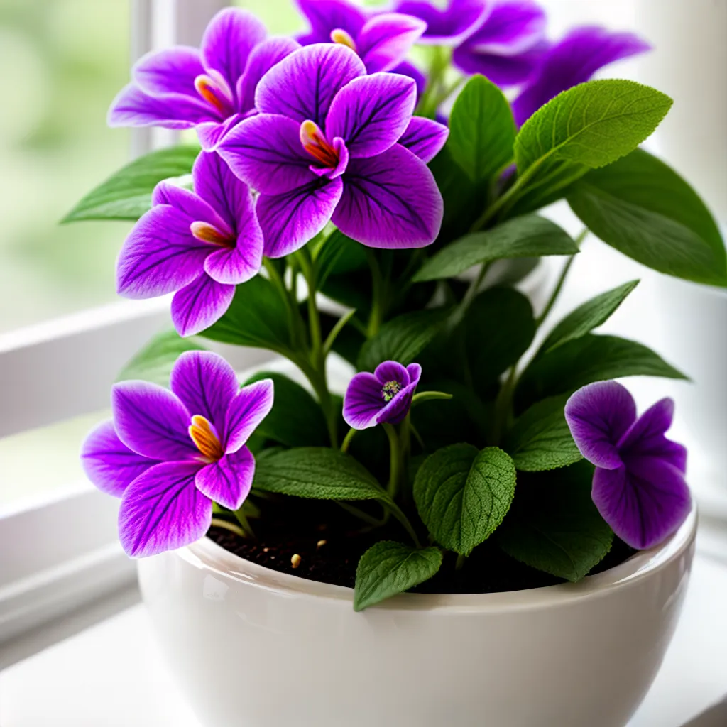 violeta africana roxa ceramica folhagem