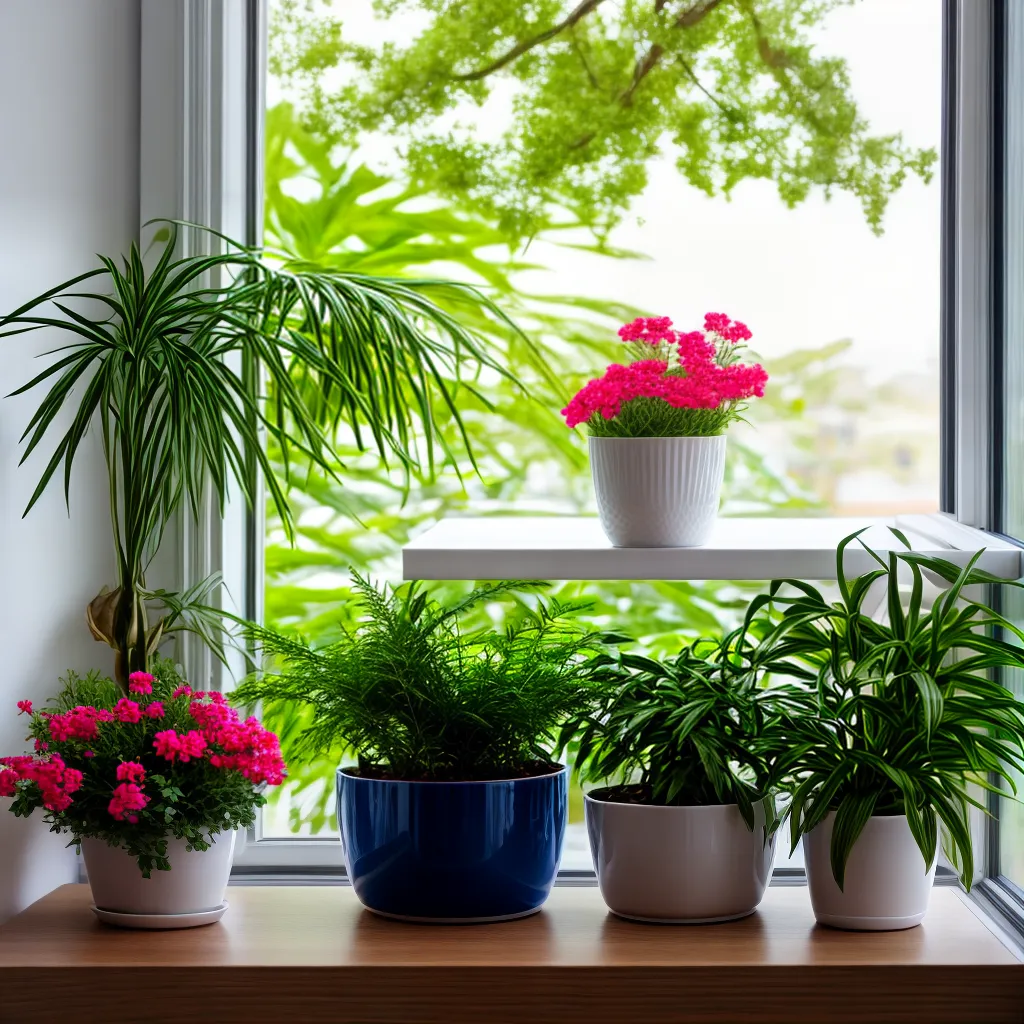 mesa flores coloridas plantas janela