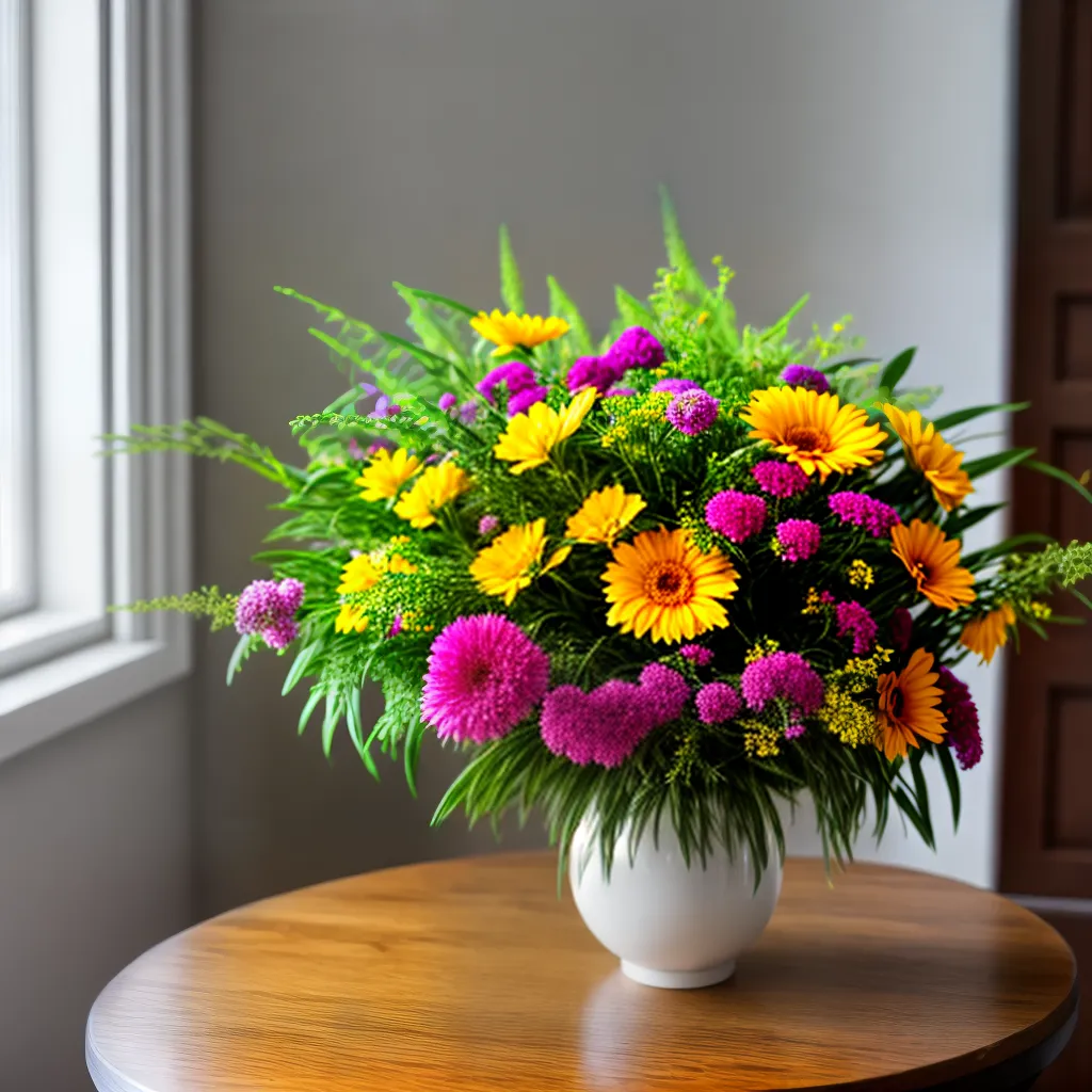 bouquet colorido vase estudio canto