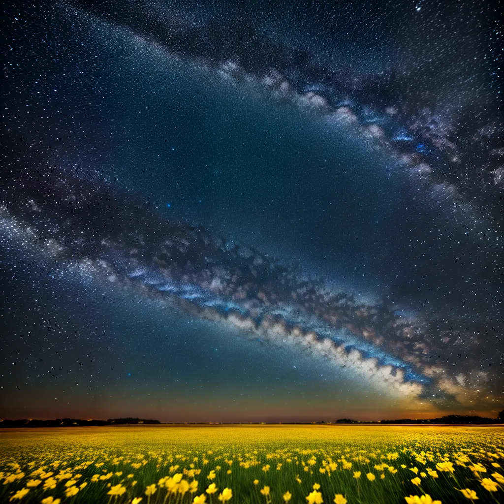 flores cosmos noite estrelada