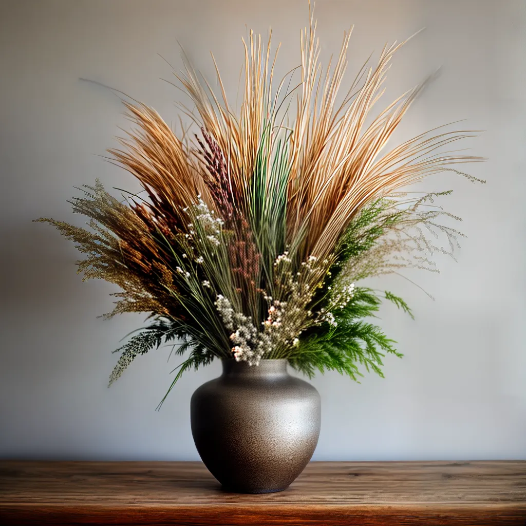 vaso rustico flores secas