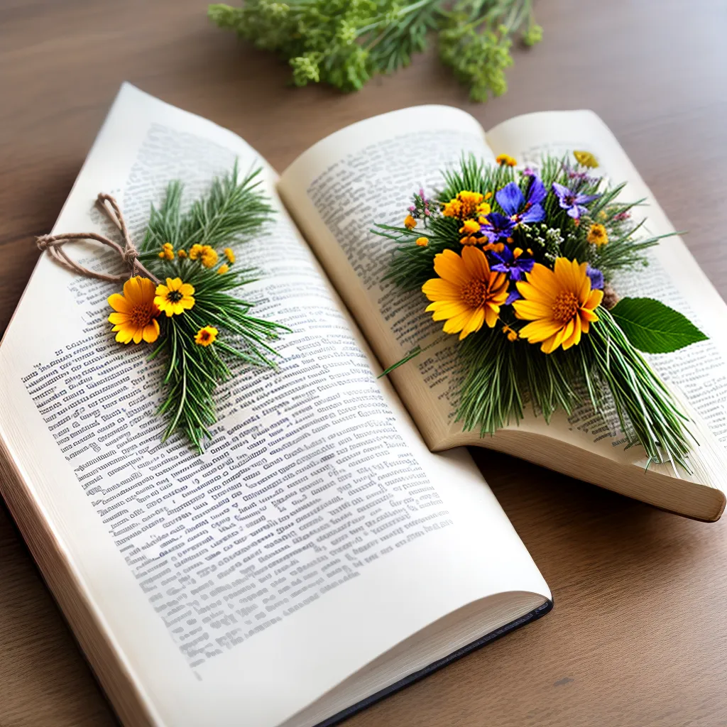 bouquet flores secas livro marcador