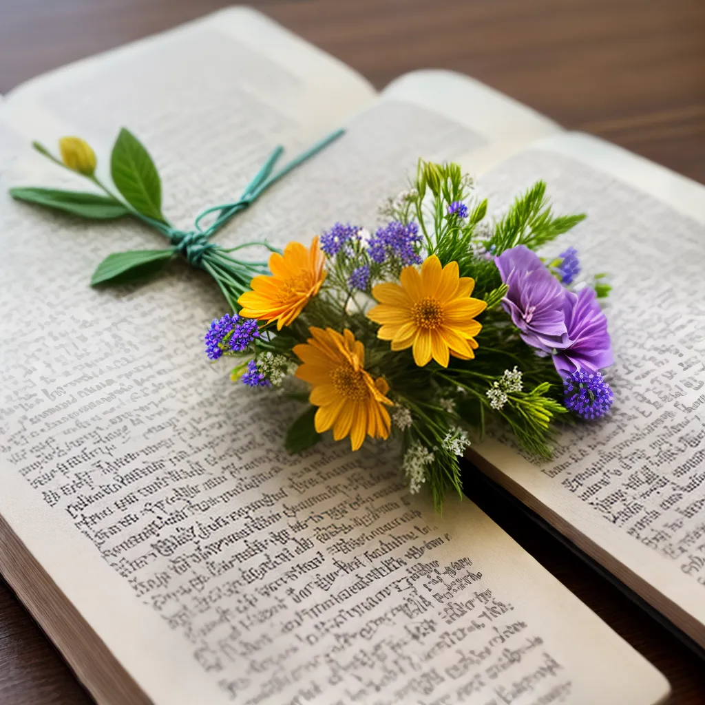 bouquet flores secas livro vintage