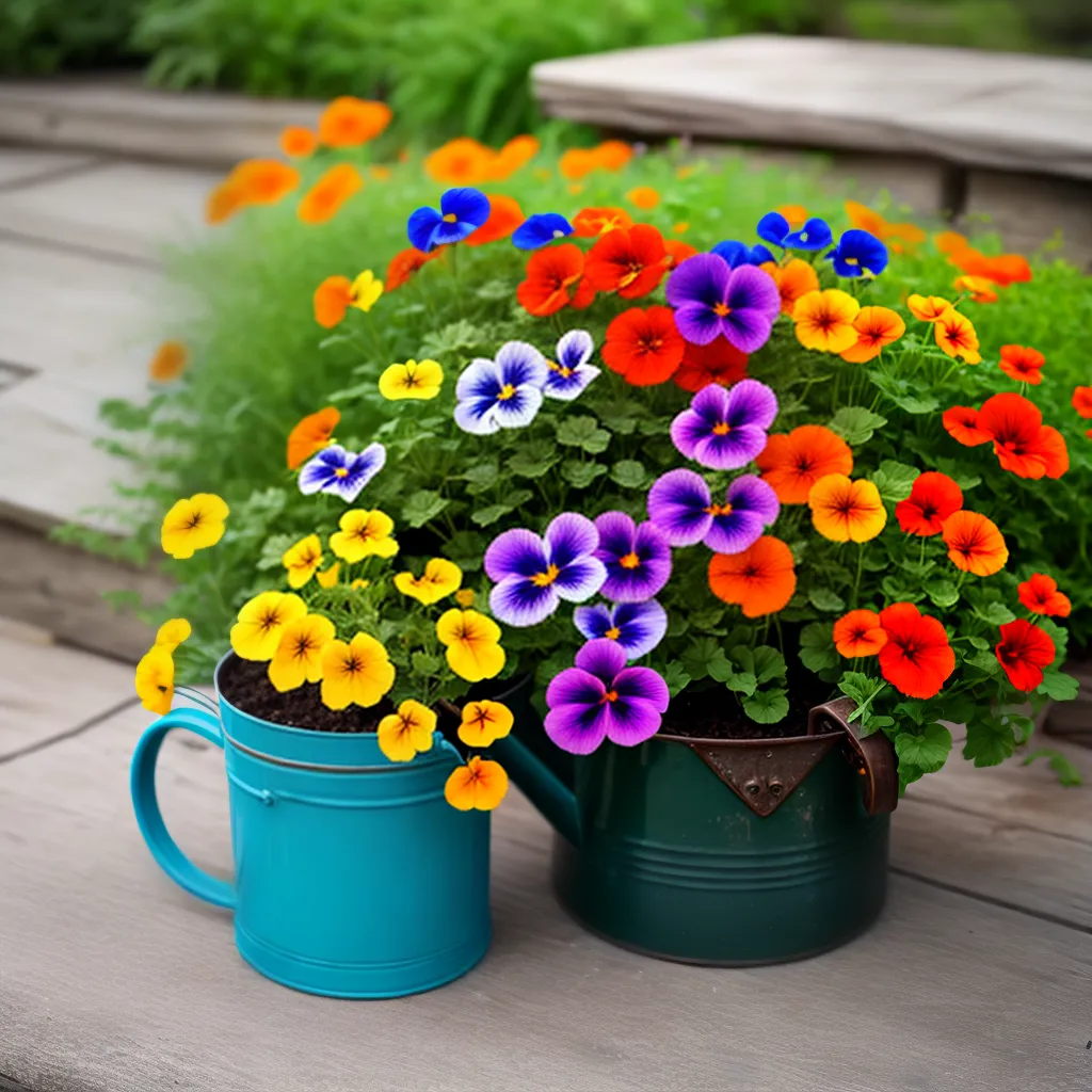 buque flores comestiveis regador rustico