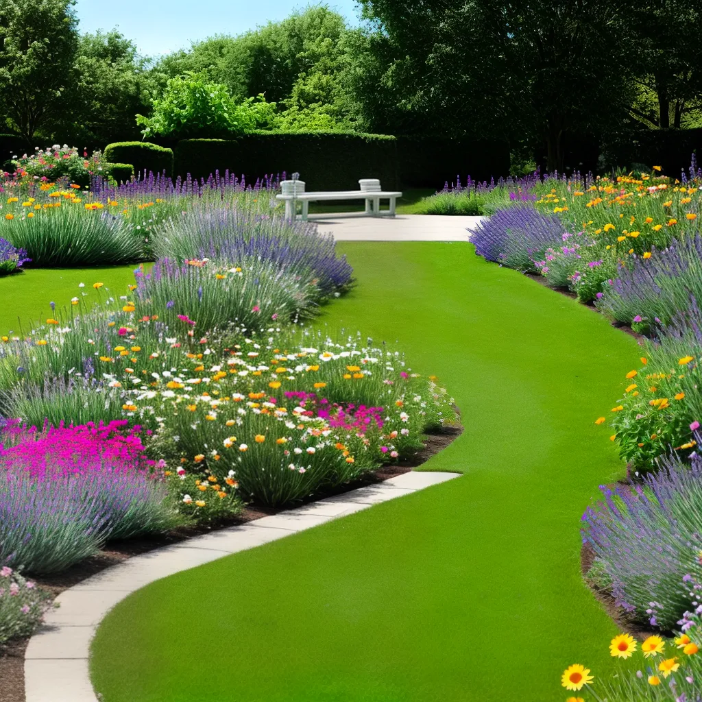 jardim flores perenes coloridas banco