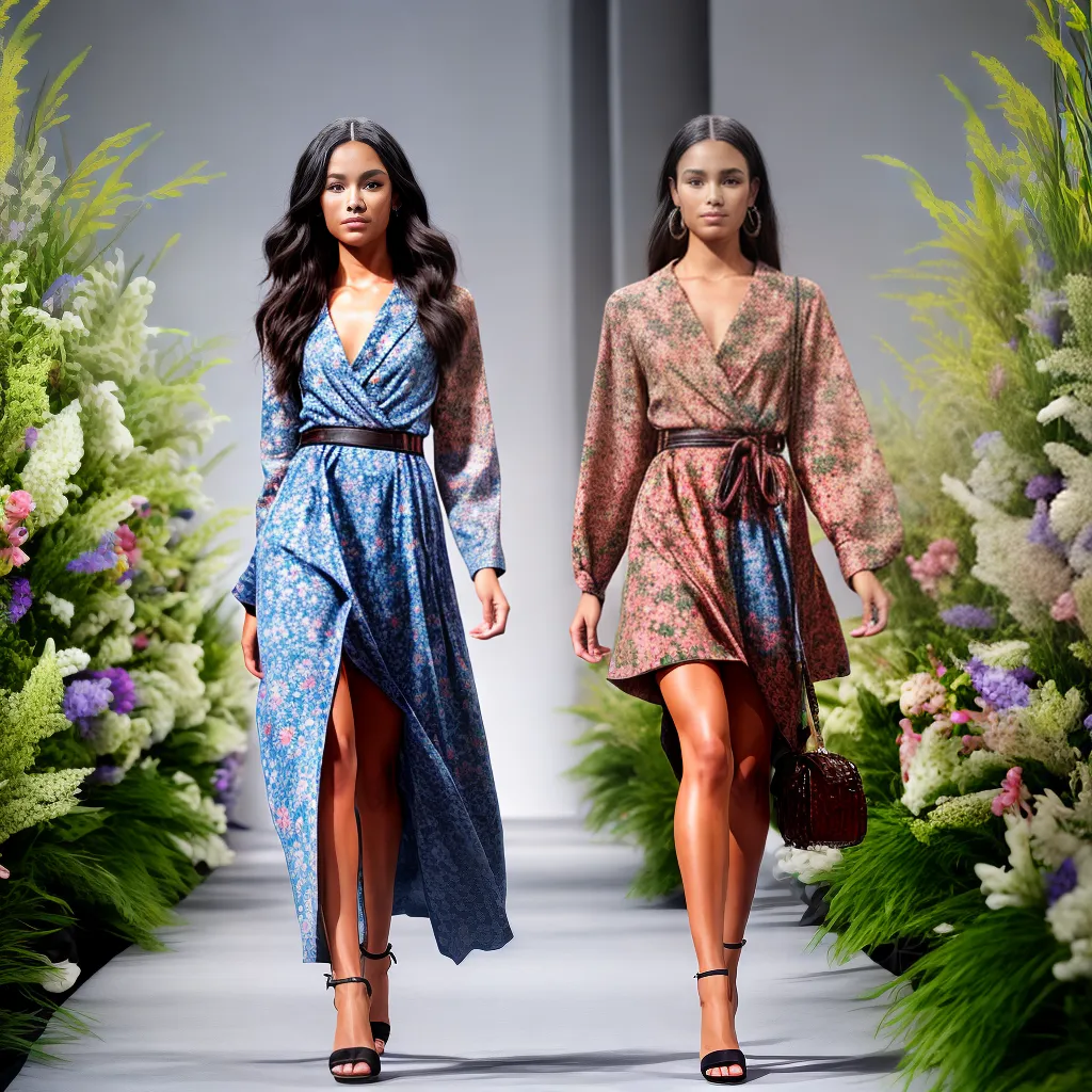 modelo passarela vestido floral historia
