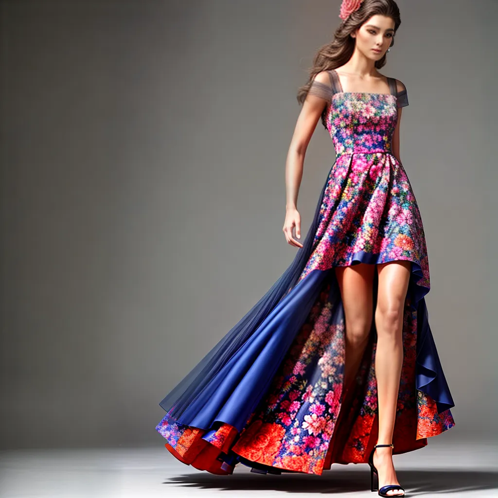 desfile moda vestido floral modelo