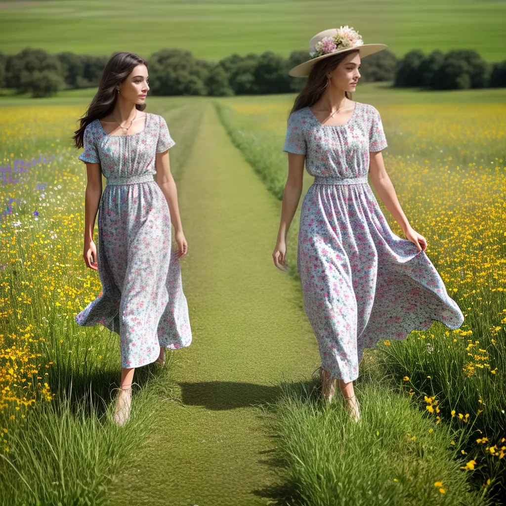 modelo vestido floral campo flores