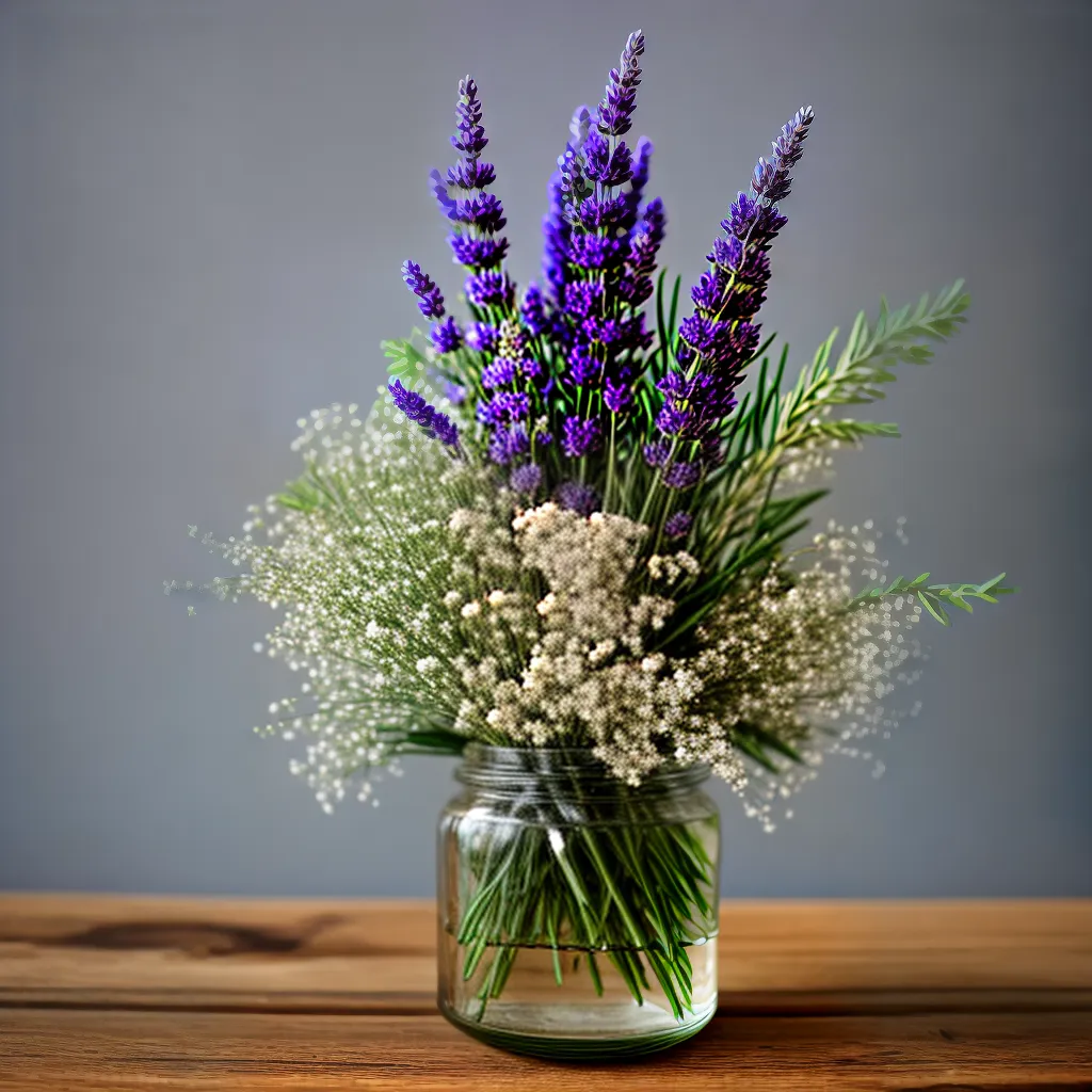 jarra rustica flores secas lavanda eucalipto