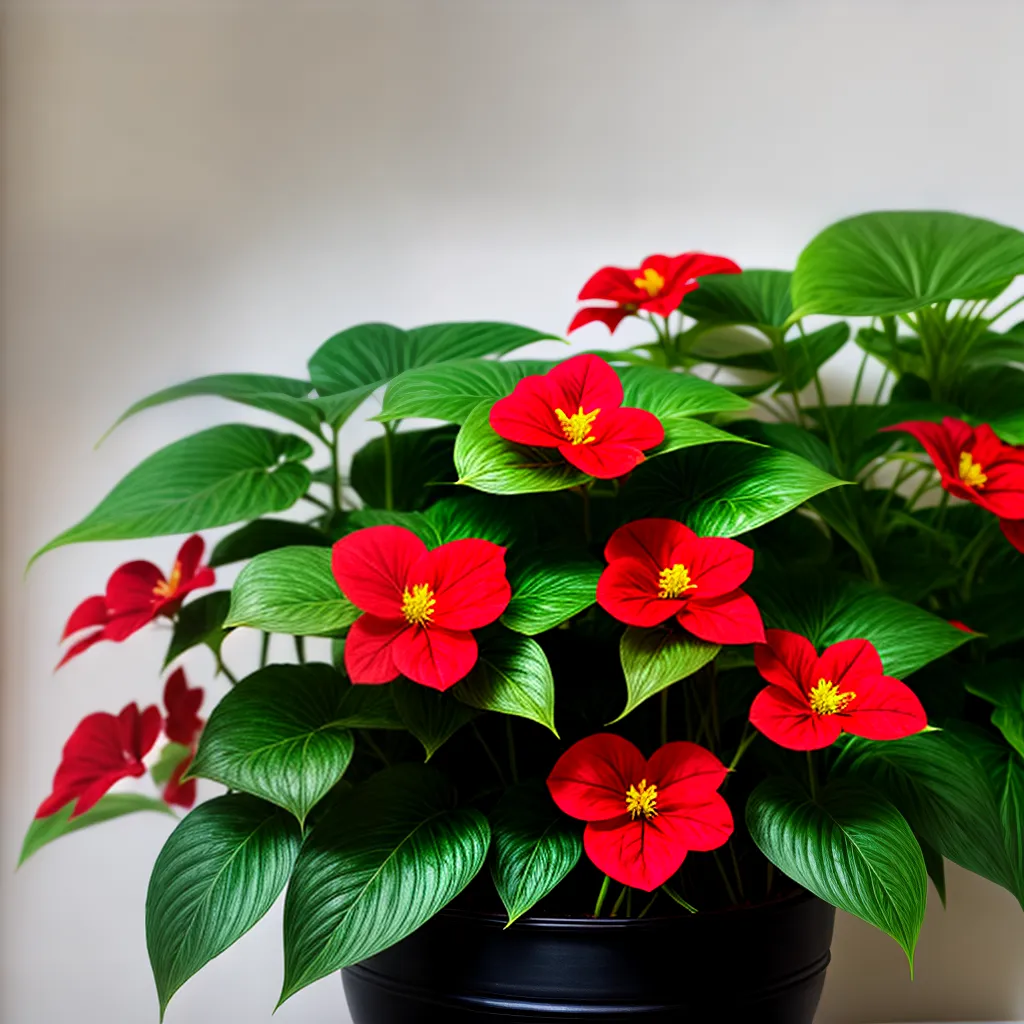 begonia vermelha sala sombra plantas verdes