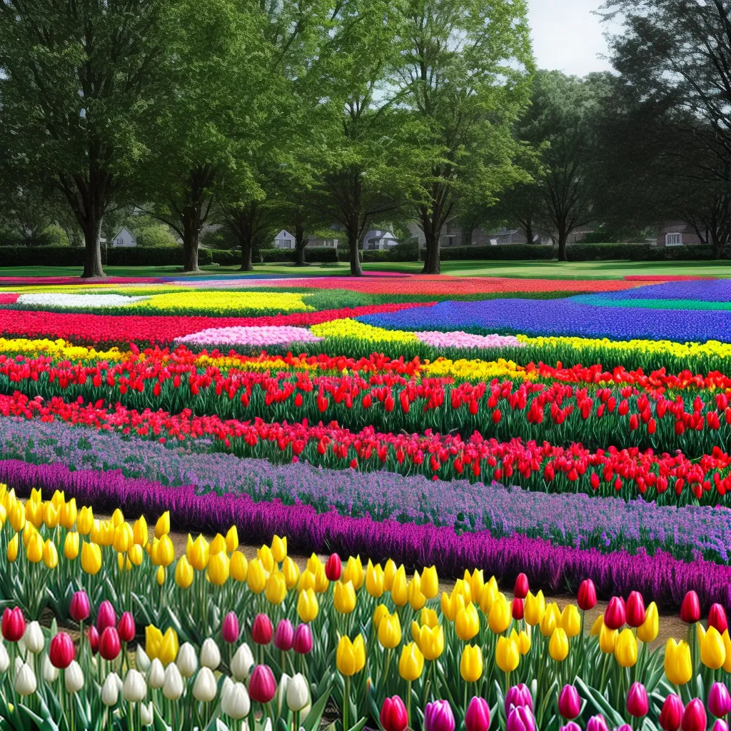 jardim bulbos coloridos tulipas dalias