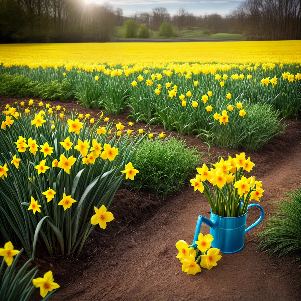 bulbo narciso amarelo primavera jardim