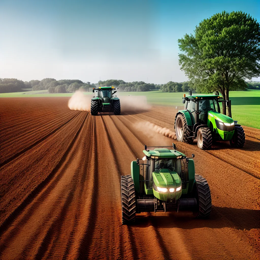 trator futurista digital autonomo agricultor