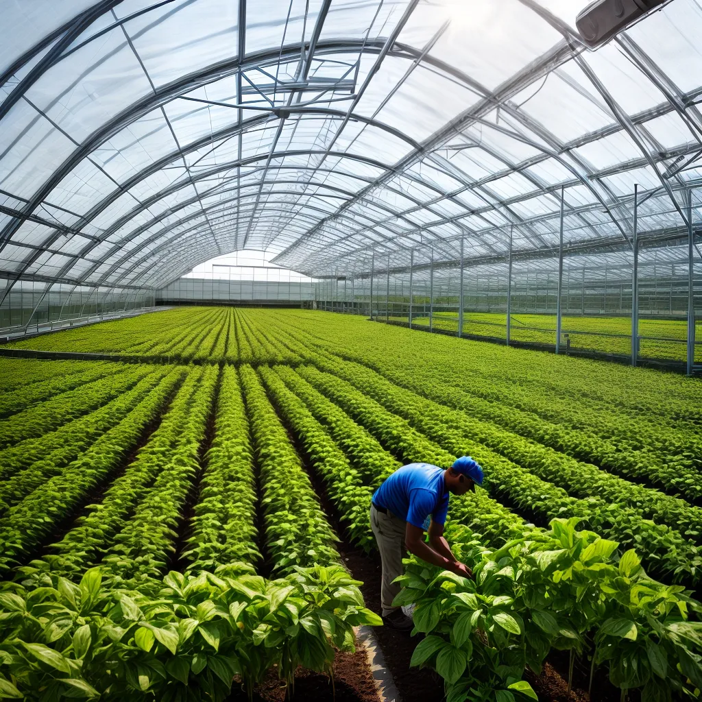 estufa planta sol trabalhador