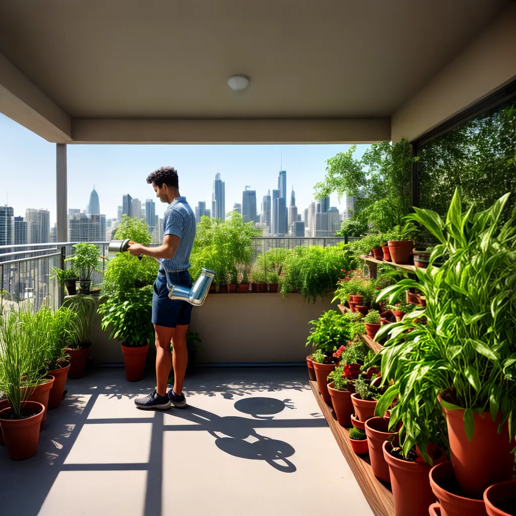 horta urbana varanda regador