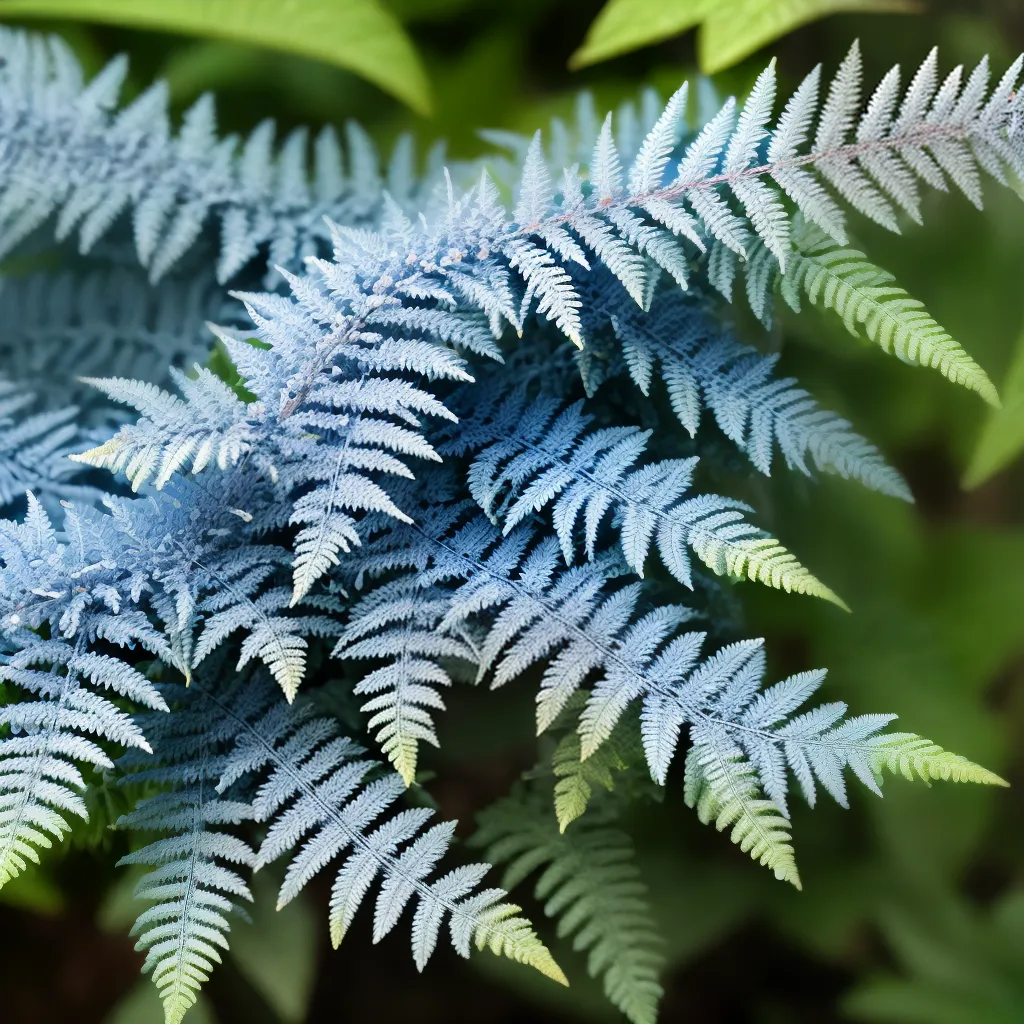 samambaia azul frondes vibrantes