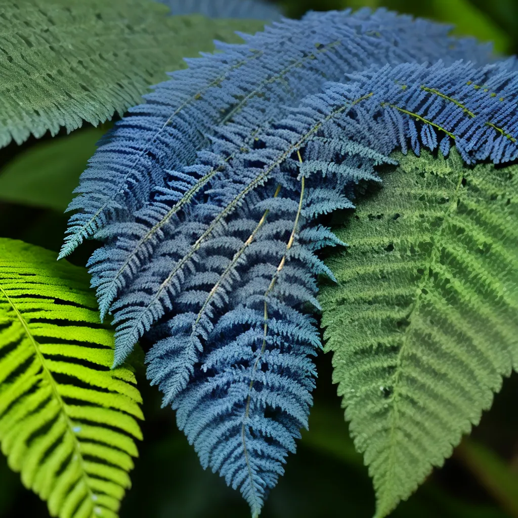 samambaia azul folhagem vibrante