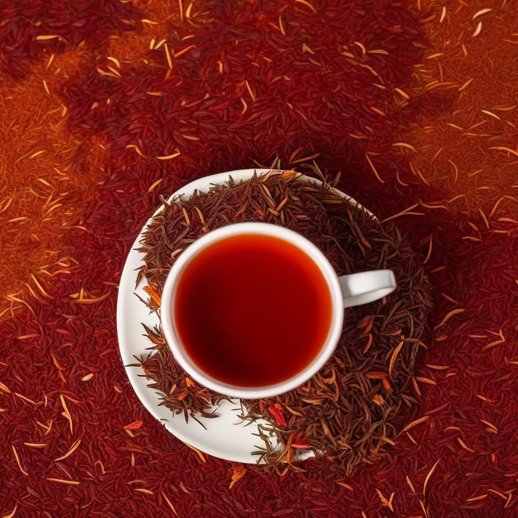 cha rooibos vermelho folhas secas