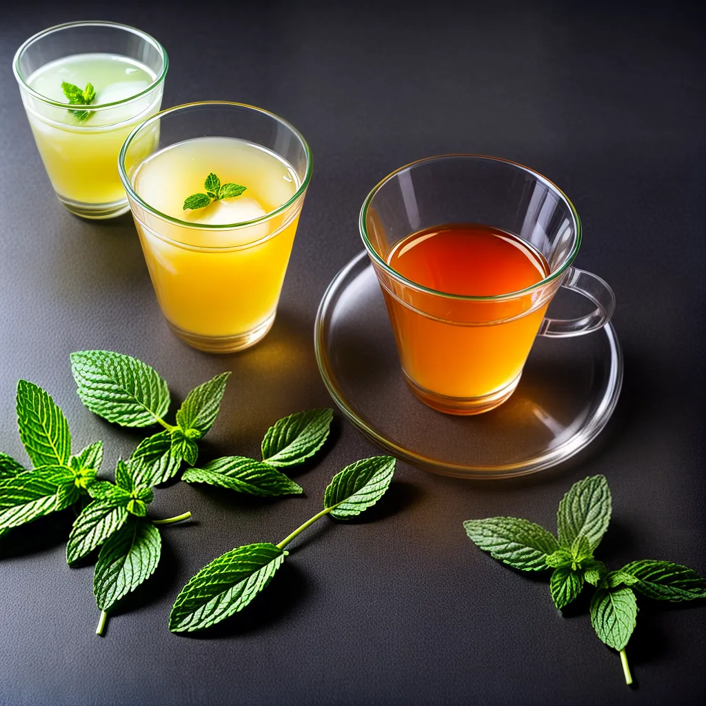 cha hortela refrescante glass