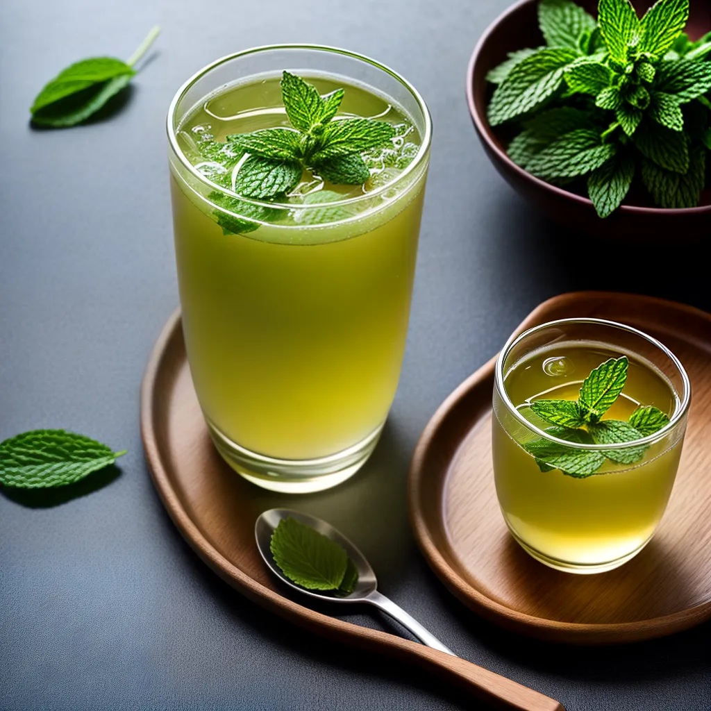 cha de hortela refrescante