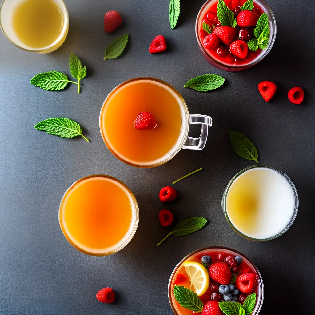 cha detox colorido limao hortela frutas