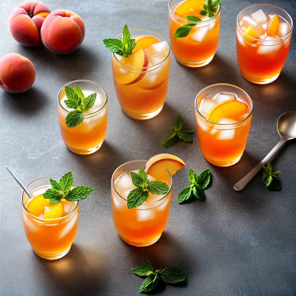 cha pessego gelado frutas hortela cha pessego gelado frutas hortela