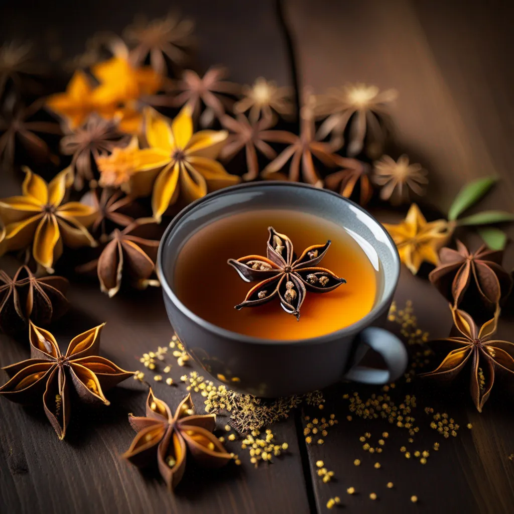 cha anis sementes flores estrela