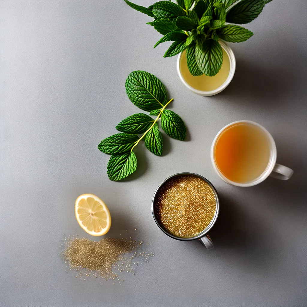 cha de chia fresco menta limao
