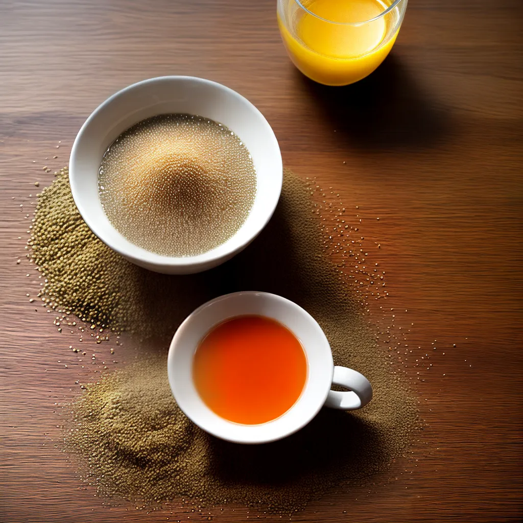 cha chia vibrante mesa madeira