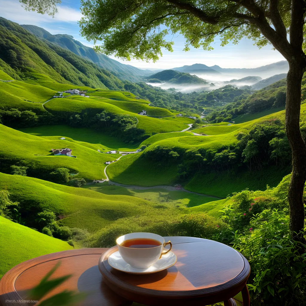 xicara cha darjeeling jardim verde