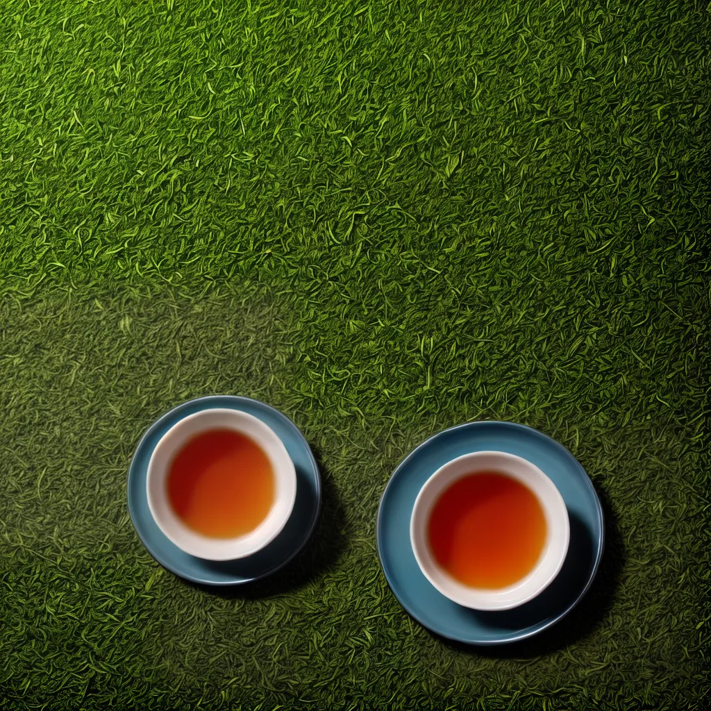 cha darjeeling xicara folhas verdes