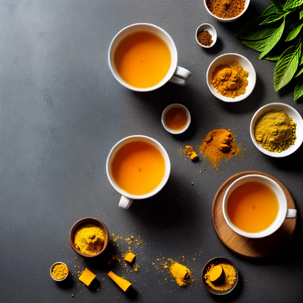 cha curcuma ingredientes frescos natureza