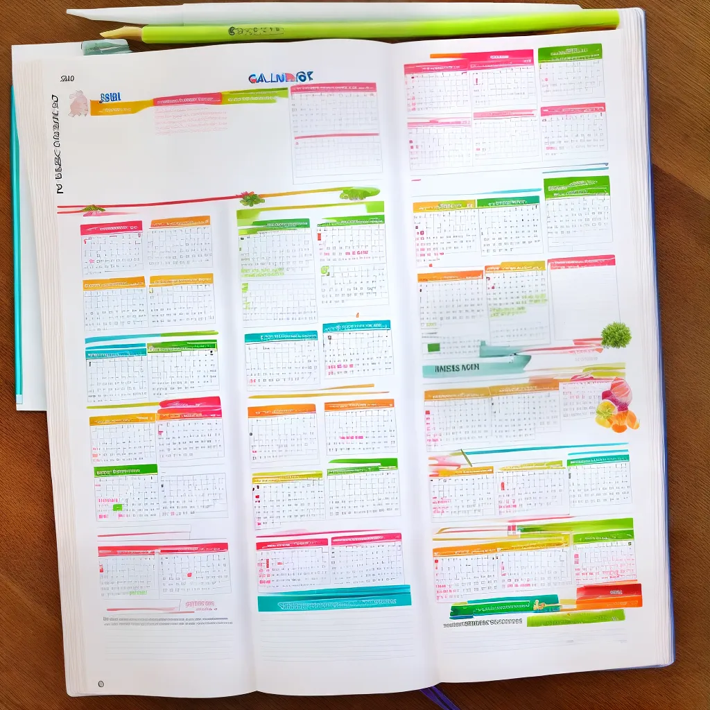 calendario organizado ilustracoes plantio horta
