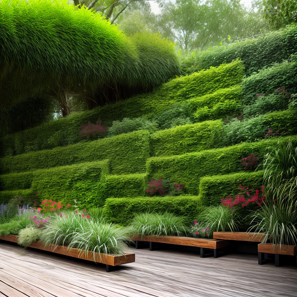 jardim vertical troncos plantas