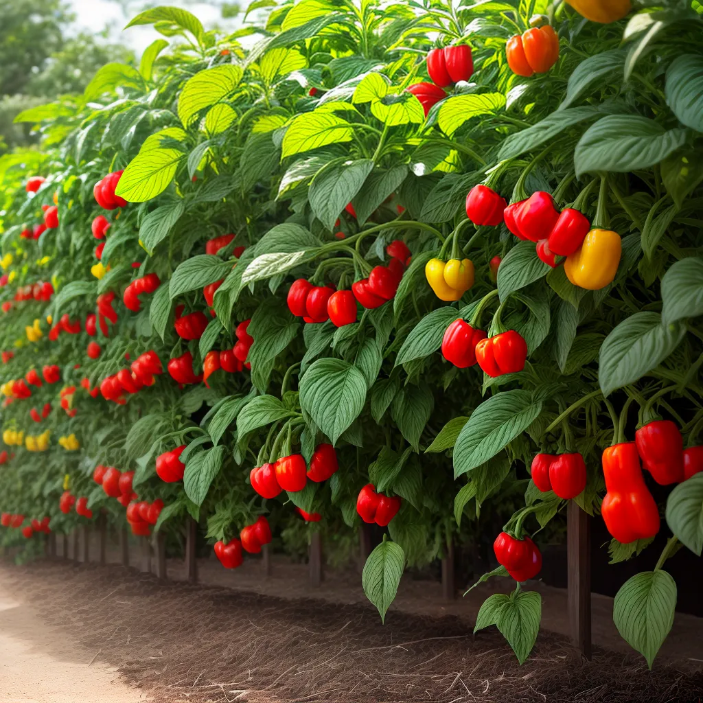 horta pimentas coloridas cultivo sol