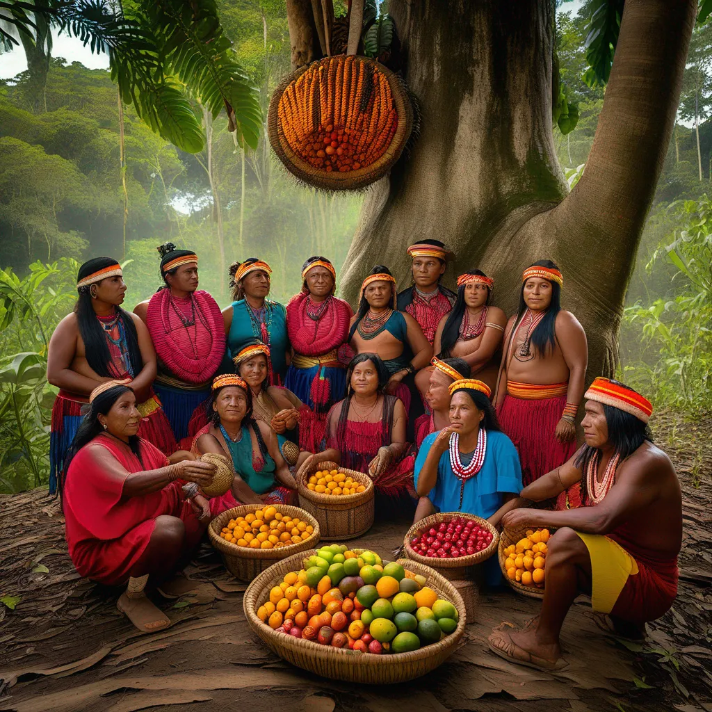 indigenas jatoba amazonia frutas pintura