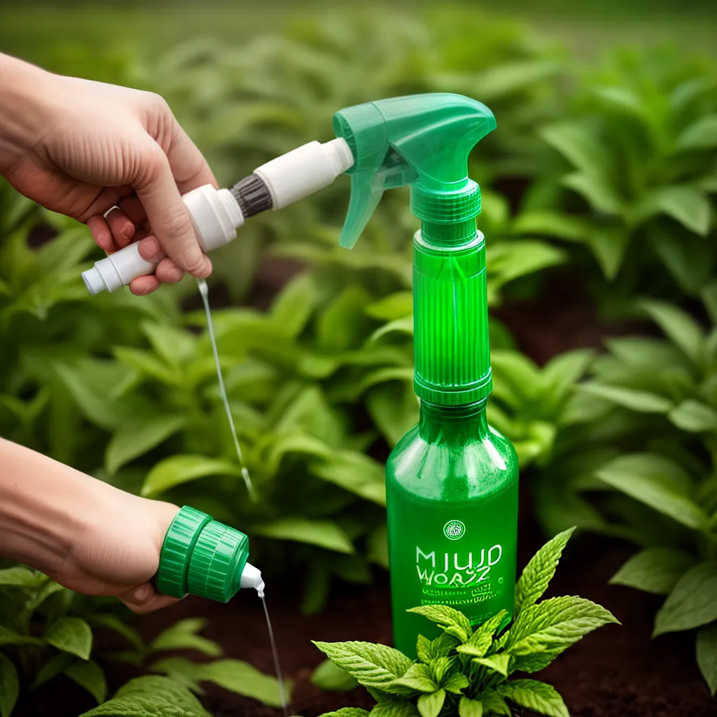 fertilizante liquido spray mao planta