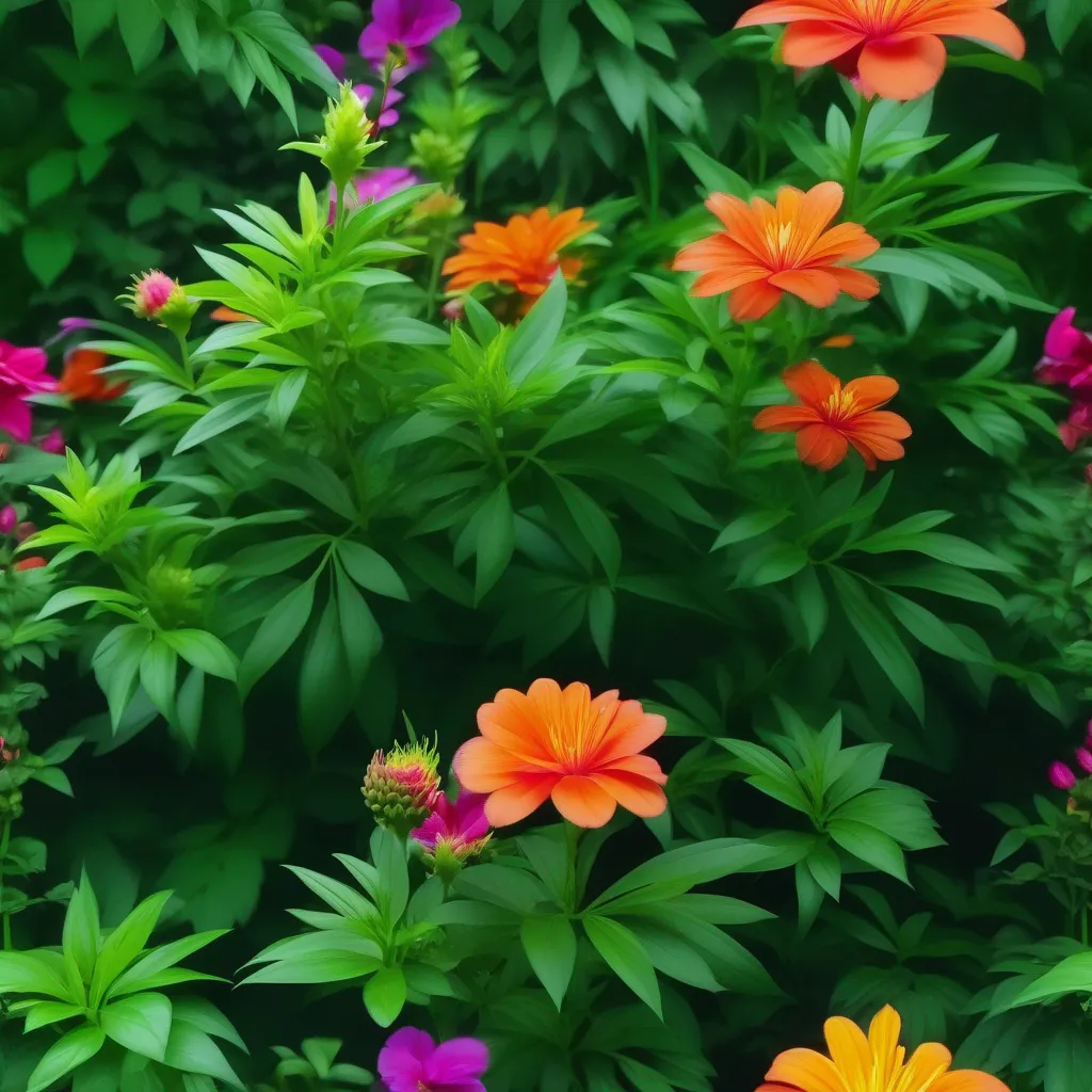 planta verde flores vibrantes 1 planta verde flores vibrantes 1