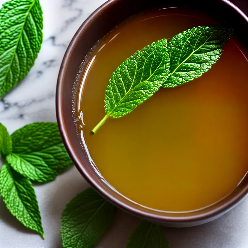 cha de hortela vapor refrescante