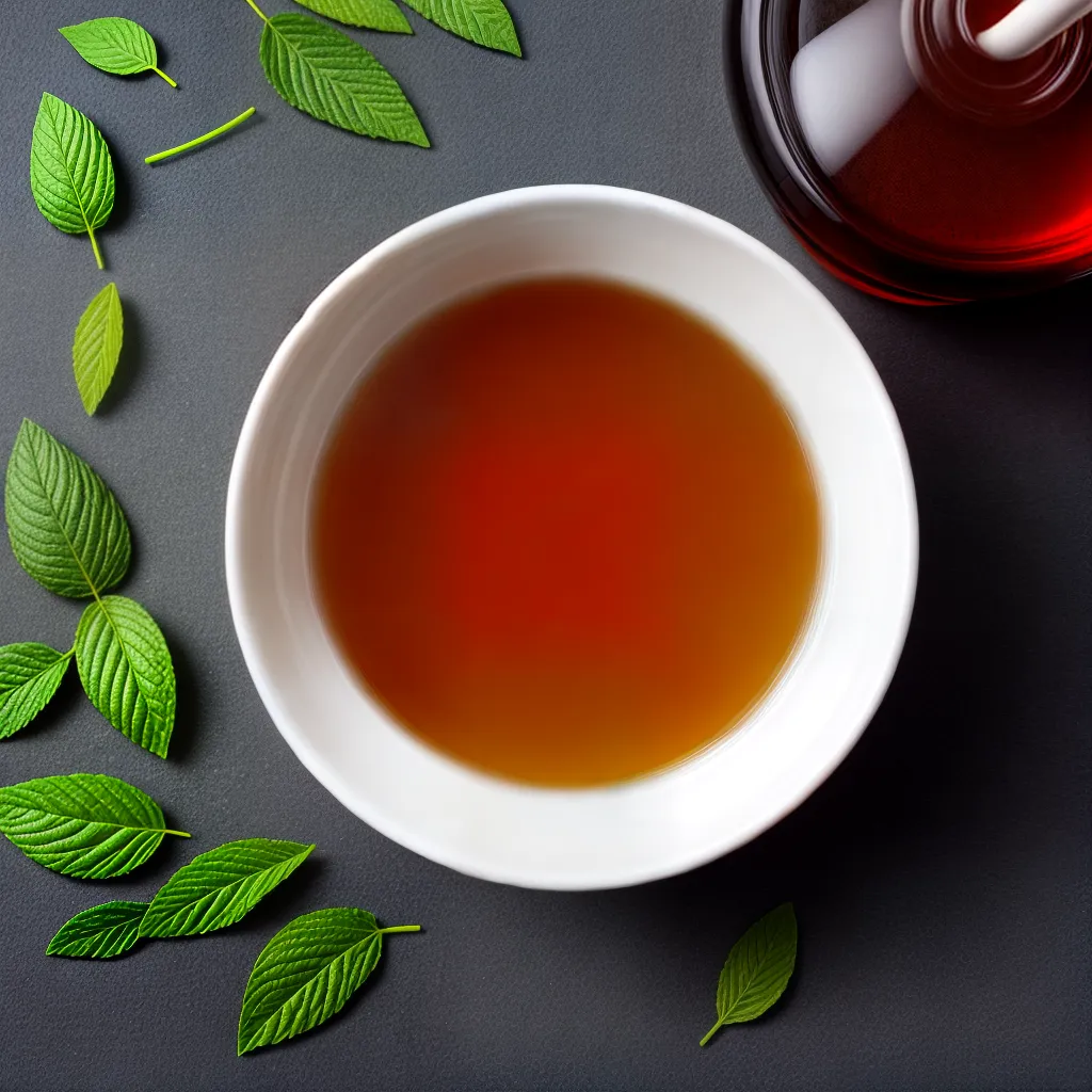 cha herbal tanchagem folhas verdes