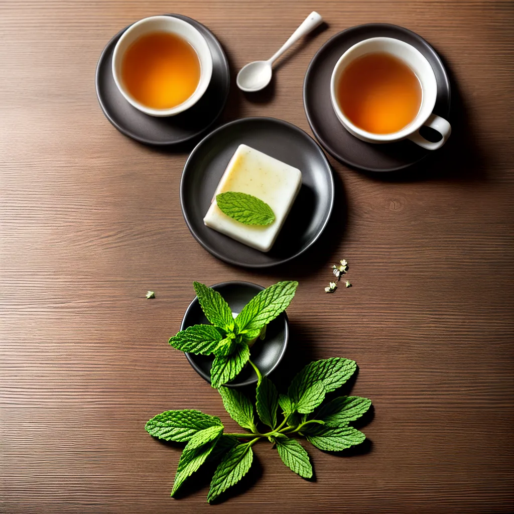 cha camomila folhas mint