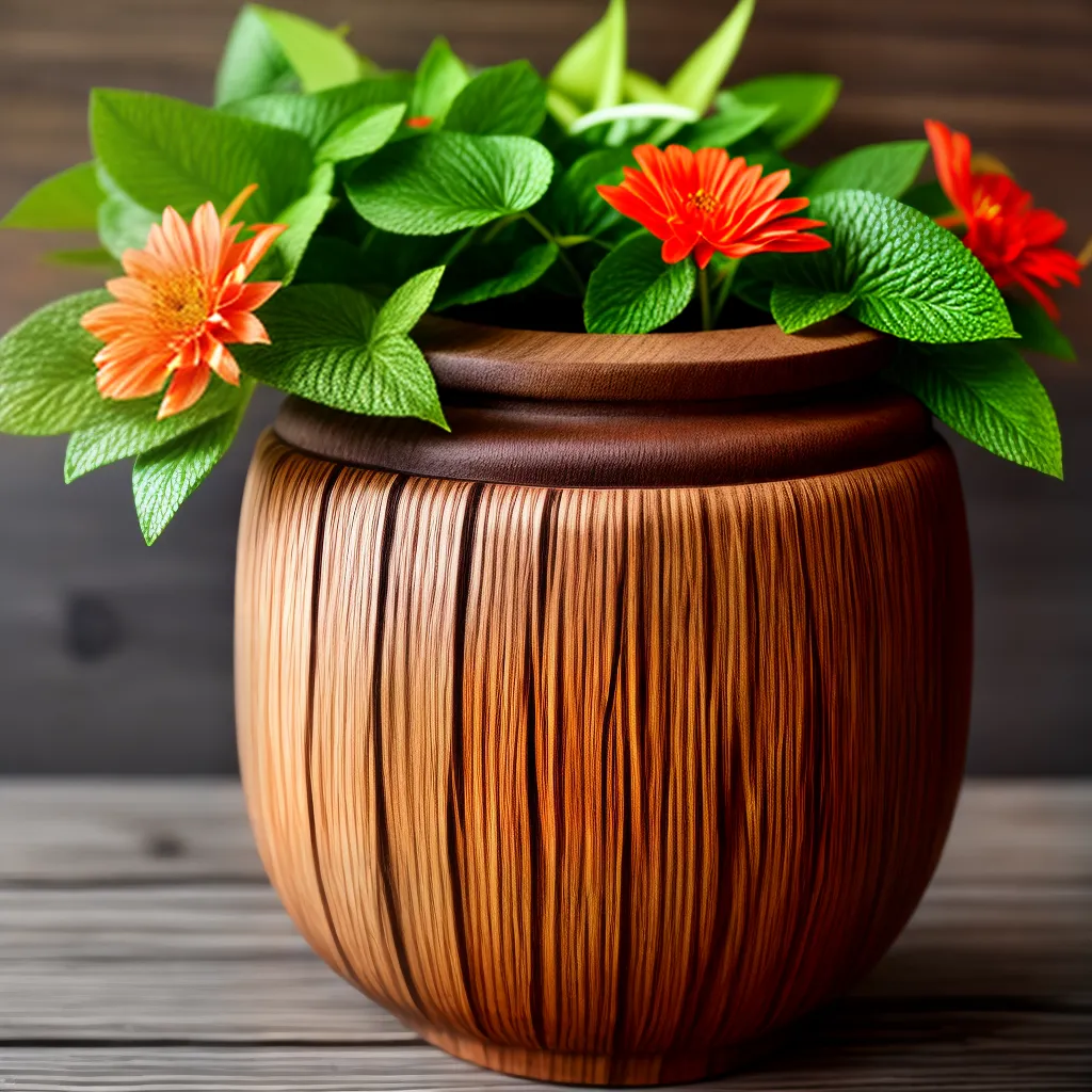 vaso madeira talhado flores rustico vaso madeira talhado flores rustico