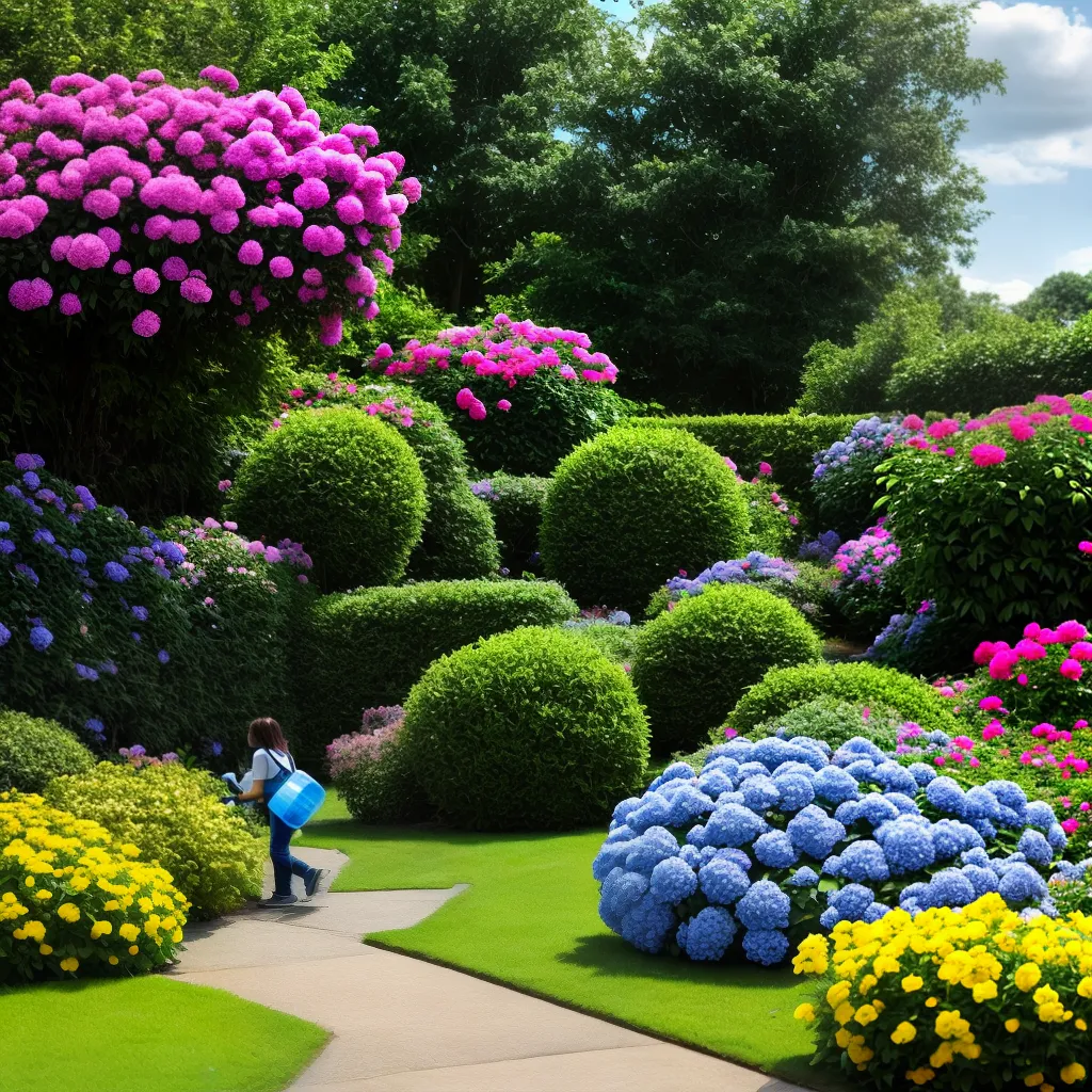 jardim hortensias flores verde limpeza