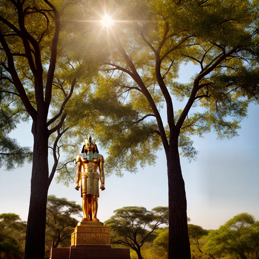 estatua osiris egito sol poente estatua osiris egito sol poente