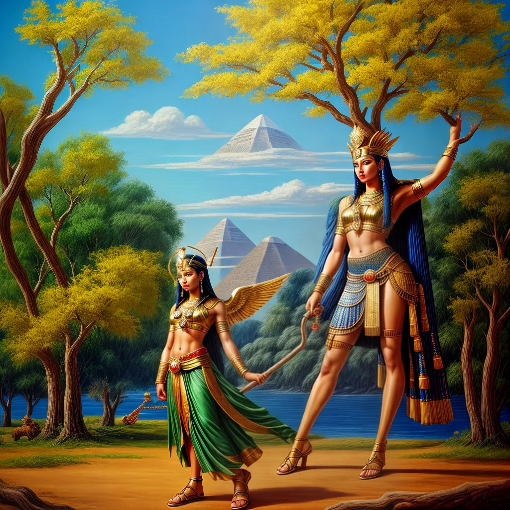 deusa isis pintura acacia divindade